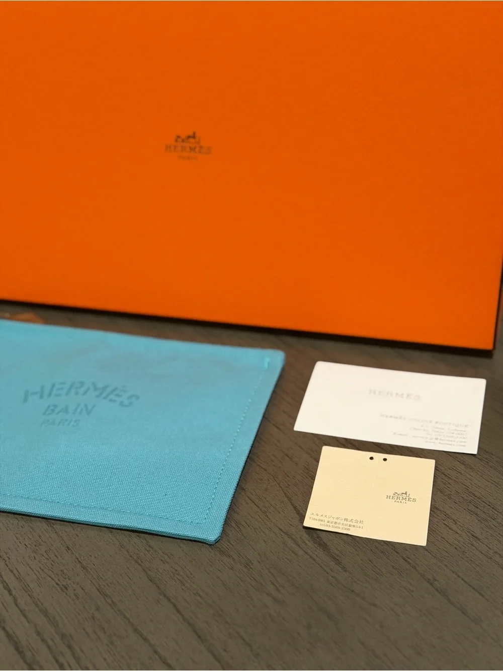 Hermes Bain Paris Light Blue Cotton Cosmetic / Make-up / Toiletry / Pouch Bag